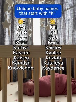 Are you set on choosing a baby name that starts with "K" but not sure on which one? We got you! Whether it's a popular name, a unique one or one with a twist, here are some baby boy and girl names that start with the letter "K" we think you'll love! 📲 Get inspired with more baby name ideas with the BabyCenter app. Tap the link in bio to download. #babynames #babyboynames #boynames #girlnames #babygirlnames #babytok #babyparents #firsttimeparents #newparents #namesforyourbaby #babynameideas #babynametok #nametok #babynamelist #nametrends #babynametrends #namepredictions #popularnames #uniquebabynames #babynamesthatstartwithk #babynamesthatstartwiththeletterk #kbabynames #letterkbabynames