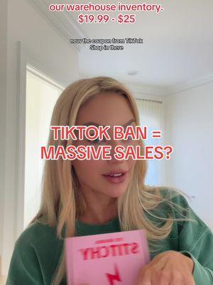 If this TikTok band really happens, we have so much inventory that’ll be stuck in a warehouse… Which means we’re doing a flash sale! ##stitchy##fashionlookbooksale##jumpstartsale##tiktokjumpstartsale