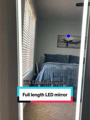 Ok TikTok, do not ever leave me! I received this full length LED mirror yesterday and when I tell you this is my favorite yet from TikTok shop, I mean it. Linked here 👇🏻 #lightedmirror #mirror #largelightedmirror #tiktokmirror #viralmirror #rimikingmirror #fulllengthmirror #TikTokShop #ledmirror 