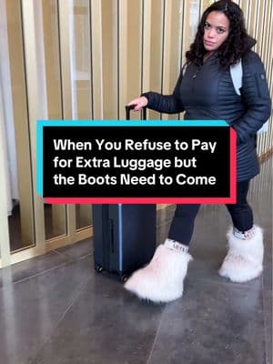 Checked bag who?  When you you refuse to pay for extra luggage but the boots need to come 🎥@Lydia  #traveltok #airportlife #wintertravel #carryon  If you click on links we provide, we may receive compensation 