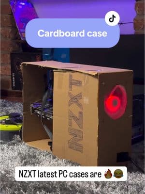 Should we make a full cardboard setup? CC: sxinttech on instagram #nzxt #cardboard #cardboardpc #pc #pcbuilding 