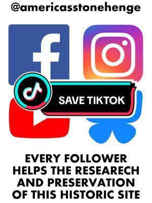 SAVE TIKTOK! But just in case we lose this incredible community, please consider following us on our other social media platforms. Our name on Facebook, Instagram, YouTube, and Bluesky is americasstonehenge. There, we will continue to post updates on the museum including research, discoveries, and events. You can also learn more about the museum at StonehengeUSA.com. We hope to see you around! #savetiktok #americasstonehenge 