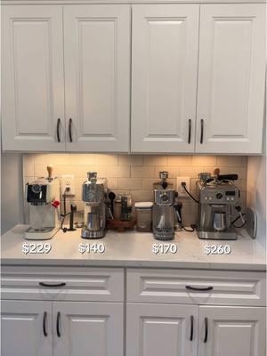 Let’s talk about espresso machines! Hopefully this is helpful 🫶🏼 All of them are linkéd in my amz st0refr0nt! #espressomachine #affordableespressomachine #coffeebarathome #coffeebaressentials #homecoffeebar #coffeeathome 