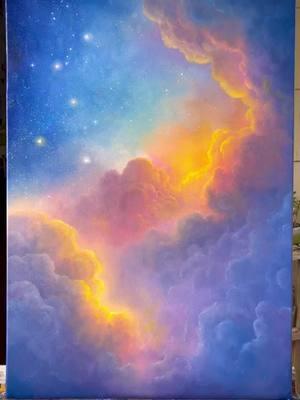 One of my favorites I’ve done. I hope we can stay in this cosmic space forever. ✨ #haleygrecoartwork #oilpainting #artprocess #arttok #paintingclouds #artvideo #artinspiration #paintingprocess #cloudscape #cloudpainting #cloudscapepainting #paintingclouds 