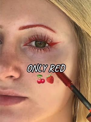 Our Sunset Makeup RED eye products 🍎 #eyemakeup #redmascara #redeyeliner #dyedbrows #colorfulmakeup #altmakeup #grungemakeup 