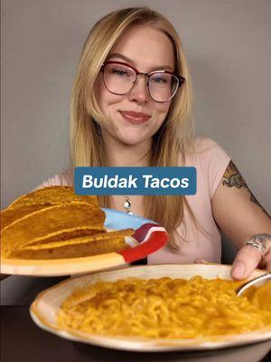 BULDAK TACOS!!🌮 what do you think about this combo?? @Bloom Nutrition  #mukbang #bloompartner #bloomnutrition #buldak #buldaknoodles #buldakmukbang #buldakramen #cheesybuldak #buldaktacos #jillyeats #fypシ #crunchyfoods #crunchy #noodles #ramen #fypシ゚viral 