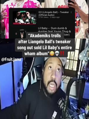 Dj Akademiks trolls after Liangelo Ball’s “tweaker” song out sold Lil Baby’s “wham” album. It even out sold songs with features from Young Thug and Future. Akademiks congratulates Liangelo, despite all the backlash he received from not making the nba with his brothers Lonzo and Lamelo ball. And losing to n3on in basketball #lilbaby #lilbaby4pf #4pf #wham #liangeloball #tweaker #lameloball #akademiks #fyp 