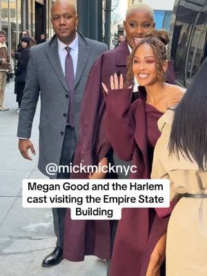 Megan Good and the Harlem  cast visiting the @Empire State Building and celebrating 70 years birthday to one of the most senior employees of the Empire 🎬🥰🎂💐 #megangood #harlem #esb #esbvip #empirestatebuilding #entertainmentnews 