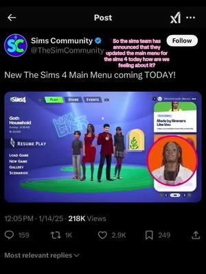 Me personally I’m not really feeling it idk maybe it needs to grow on me😭 #sims4freecc #sims4mainmenu #sims4mainmenuupdate #thesims4 #sims4 #sims4update #thesims #thesims4update 