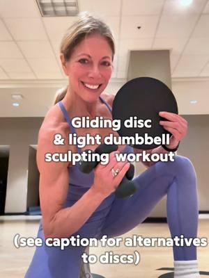 Want to tone your 🍑 and 💪 while training balance AND stability? This workout does it all (except cook or clean 😜). Love Pilates or sculpting workouts? You’ll ❤️ this one! Grab some light dumbbells and sliding discs (or towels/plastic plates if you’re on a budget) and let’s go! 🔥 Pro Tip: Smooth floors = microfiber towels work great! Carpet = use plastic plates or discs made for it. Do all moves on one side or alternate for an easier routine. Either way, you’ll feel the 🔥 in no time! Save this routine to try it out later. You’ll thank me 😉 #FitOver50 #ToningWorkout #Over40Fitness #WorkoutIdeas #PilatesBody #TotalBodyWorkout #GlutesOnFire #TonedArms #HealthyAging #FitnessOver40 #FitnessMotivation #ExerciseRoutine