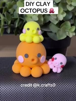 so cute 🐙 credit @k.crafts0 #creatorsearchinsights #DIY #polymerclay #claydiy #diycraft #gotit 