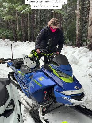 I spent my moms day out learning how to ride a snowmobile *The actions in this video are performed by professionals or supervised by professionals* #sahm #momsday #momsdayout #snowmobile #snowmobiling #sledding 