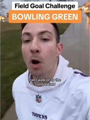 Field Goal Challenge: BOWLING GREEN. Can I walk on to the football field at Bowling Green and make a field goal? #bowling #green  #CollegeFootball #bgsu #falcons #fieldgoal #challenge #mac 