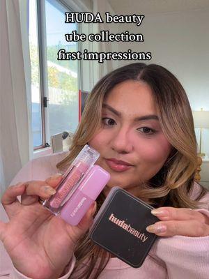 💜I am fairly impressed of how good this collection is! Huda girl, you nailed it! @Huda Beauty @hudabeautyshop @Huda  . #hudabeauty #ubecollection #hudabeautyubecollection #latinacreator #losangelescreator #firstimpressions #newmakeup  . Huda beauty first impressions  Huda beauty ube collection  Purple setting powder 