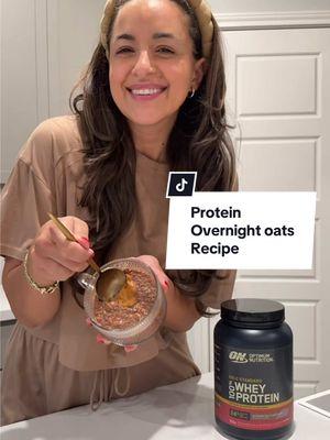 #AD Save this for THE BEST protein overnight oats using my tried and true, @Optimum Nutrition Shop Gold Standard Whey! With 24g of 100% whey protein, Gold Standard Whey is the easiest way to hit your protein goals without compromising taste! Make sure to check it out at a @target near you! Ingredients: 1 cup rolled oats 1 scoop of @optimumnutrition Gold Standard Whey in Extreme Milk Chocolate 1/2 cup milk (dairy or non-dairy) ½ cup Greek yogurt 2 tablespoons natural peanut butter  2 tablespoons unsweetened cocoa powder 1 tablespoon honey  1/2 teaspoon vanilla extract 1-2 tablespoons mini semi-sweet chocolate chips A pinch of salt Instructions: In a jar or container, whisk together the @optimumnutrition protein powder, yogurt, milk, vanilla, peanut butter, honey, cocoa powder, and salt until combined. Then, stir in the oats and chocolate chips. Cover and chill overnight in the fridge. Enjoy in the am! And in case you’re wondering, the macros for one are: 28g protein, 55g carbs, 15g fat & 7g fiber! Enjoy! xo #OptimumNutritionPartner ​#OptimumNutrition #GoldStandardWhey #TargetPartner #Target  https://liketk.it/52KC8 #ltkfamily #ltkactive #ltkfitness