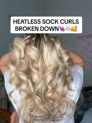 THE HEATLESS SOCK CURLS TUTORIAL!! Simply broken down for you so you can give it a go! You won’t regret😍🫶🏼✨💘🥰  #heatlesshair #heatlesshairstyles #sockcurls #hairstyle #hairtutorialvideo 