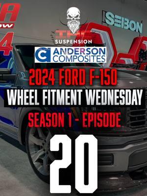 Wheel Fitment Wednesday  ##ford #fordperformance #droppedfords #droppedtrucks #loweringkit #fordlife #lowlife #loweredlifestyle #f150 #sema #sematruck #sema2024 #anderson #andersoncomposites #suspension #wheels #vegas #ihc #ihcsuspension #fyp