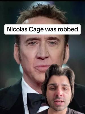 Nicolas Cage was robbed. #nicolascage #charlesperalo #celebrities #leonardodicaprio #hollywood #greenscreen 