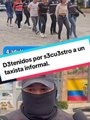 Dos mujeres, 2 hombres y un adolescente fueron detenidos por el s3cu3strO de un taxista informal, de aproximadamente 50 años, quien tomó una carrera afuera de un centro comercial de la Av. Francisco de Orellana, norte de #Guayaquil. El recorrido era hasta el sector de Juan Montalvo, pero los 4ntisocial3s cambiaron el curso hasta el bloque 10 de Bastión Popular. Este lunes 13 de enero, la víctim4 estuvo retenid4 por casi una hora. #fyp #parati #ecuador #Viral #guayas #tendencia #policía #noticias