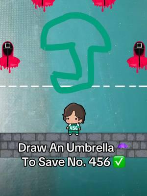 Save The Player by Drawing an Umbrella is Hard umbrellas 🌂 #drawchallenge #umbrellachallenge #squidgame #player456 #filter 