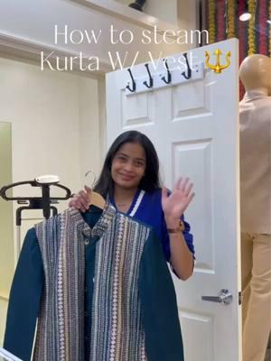 Here’s a quick way on how to steam a Kurta W/ Vest with embroidery 🧵 Perfect way of preserving embroidery and ensuring outfit looks sharp before the events ❤️‍🔥 {Kurta with Vest | Embroidered Menswear | Outfit Care Tips | Wedding Prep Guide | Wedding Fashion | Indian Menswear | Preserve Embroidery | Outfit Maintenance | Wedding Day Essentials } #embroiderycare  #kurtawithvest  #indianoutfits  #groomwear  #weddingoutfitinspo  #clothingcare