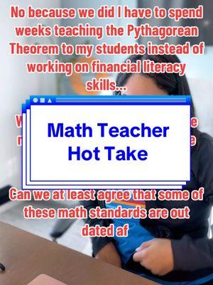 What’s 1 math standard or skill that you honestly don’t worry about if you don’t get to teach it because you know the pacing is long as fuck for no reason? #mathteachers #teachertok #teacherhottake #hottake #unpopularopinion 