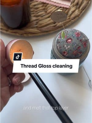 Have you ever had to clean your thread gloss? Is it fuzzy? Here’s two options! #threadgloss #embroiderytiktok #sewinghacks 