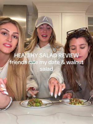 healthy + so delish: my healthy date and walnut salad!! having my friends try it to hear their thoughts 👀👀👀 @Ali D @Kateecass  #HealthyEats #DairyFree #GlutenFree #RefinedSugarFree #DateAndWalnutSalad #CleanEating #HealthySalad #WellnessEats #SaladRecipes #HealthyLifestyle #FoodReactions 