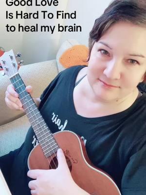 Singing Tom Petty’s “Good Love Is Hard To Find” to heal my brain 🧠 In 2017, I sustained a brain injury caused by never treated Lyme disease. My first symptom was a psychosis that would make me see horrific images nonstop 24 hours a day for 22 months. The psychosis could only be slowed with 16 treatments of electroconvulsive therapy. Then it took two more years for this psychosis to completely go away. About six or seven months into the psychosis I lost all control of the muscles in my body including the muscles in my face. I lost my ability to speak, stricken with a severe palsy and sometimes complete nonverbalism, as if the cord between my brain and my mouth had been cut. After 15 months of schizophrenia-diagnosing doctors, two psychiatric wards, and eight antipsychotic drugs, it was finally determined by a naturopath that I had had Lyme disease some time in my past and that hit it had attacked my brain. By then it was too late to treat the Lyme disease; it was all about strengthening my brain and getting my ability back. Two years ago, after progressing from wheelchair, to walker, to cane, back to my feet I was still struggling with my speech when I intuited that playing the ukulele could help by doing multiple things at the same time as a regular practice. Within a week of playing the ukulele I was capable of perfect-for-me speech unless overstimulated. I practice an hour every day as a self-prescribed occupational therapy. Over the past two years, my speech has steadily improved even when palseyed. Thank you so much for your continued support TikTok people.  #braininjurysurvivor #fyp #lymedisease #musictherapy #occupationaltherapy #ukuleletiktok #musiciansoftiktok #coversongs #neuroplasticity #ukulelecover #takingbackmylife #singer #lewistonmaine #tompetty #goodloveishardtofind 