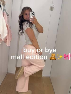 buy or bye mall edition :) i love making these vids. #buyorbye #mallshopping #summervibes #loveshackfancy #hollister #tryon #haul #babydolltop #pacsun #brandymelville #cottonon #aerie #shabbychic #coastal #jellycat 