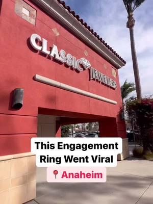 @classicjewelers - 5753 E. Santa Ana Canyon Road, Anaheim, California 92807     The owners of Classic Jewelers told me their engagement rings got over 7 million views on TikTok, so they invited me down to show it off. (I already have a wedding ring, haha). They custom make your wedding ring online, which I think is a super unique service. You can meet with them in person to talk about lab grown diamonds, re-purpose existing jewelry, or design totally from scratch. They’ll guide you through the whole process, from ring shape to carat size to shape etc.  The ring that went viral is $5,500. Shopping for a ring in the future? Send this to him, lol. . . #wheretoshop #anaheim #anaheimhills #engagement #orangecounty