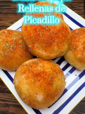 Bolitas de papa Rellenas de picadillo como las del Porto’s ! Super Rico #fyp #potatoballs #bolasdepapa #viral #bolasdepaparellenas #yum #bolasdepaparellenasdepicadillo 