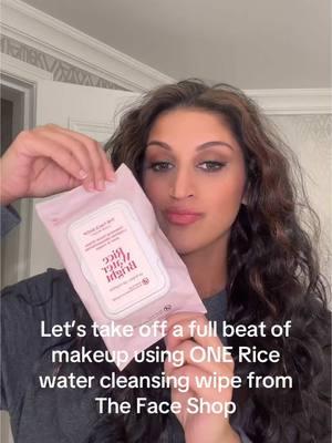 One wipe makeup removal challenge accepted ✅ Watch @nia_yakub take off a full beat with Rice Water Bright Cleansing Facial Wipes and stay till the end for the results! Who’s trying our one wipe challenge next? 👇 #thefaceshop #lgbeauty #koreanskincareroutine  #skincare #koreanskincareproducts #koreanskincaretips #koreanskincare #kskincare #affordableskincare #kbeauty #ricewaterbright #makeupwipes #cleansingwipes 