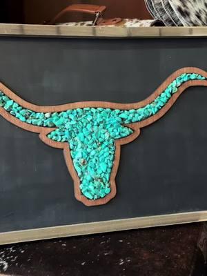 This stunner is AVAILABLE 😍 matte black, with gorgeous turquoise chip longhorn. Message to order 🌵 #fullriverfabrication #fullrivertradingco #westernstyle #western #punchy #westerndecor #westerngrunge #yallternative #westernhomedecor #longhorns #texaslonghorns 