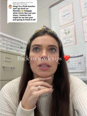 Replying to @Catalina | First Time Mom 🩰 tips for going back to work ❤️ #workingmom #firsttimemom #maternityleave #maternityleaveover #backtoworkaftermaternityleave #backtowork 