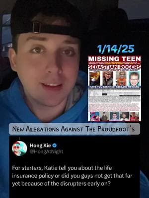 Hong Xie has been pretty vocal about the Proudfoot’s and their alleged involvement in #SebastianRogers’ disappearance. If the things he is posting is true, it’s possible that this case make significant headway soon!   • • • • • ##breakingnews##news##update##truecrime##truecrimestory##truecrimeanytime##crimetok##crimejunkie##crimestory##missingperson##missingchild##sebastianwaynedrakerogers##sebastianstrong##foryoupage##foryourpage##fyp##fypシ##fypシ゚viral##fypage##viral##trending##case##whereissebastian##hendersonville##tn##tennessee