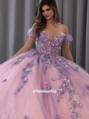 Pastel perfection 💜🌸 Call or DM for your #Quinceañera appointment. #LavenderDress #Offtheshoulder #3DFlowers #Glitter #QuinceañeraDress #Sweet16 #Sweet16Dress #VanessasBoutique #VanessasBtq #WacoTx #Fyp