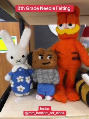 8th grade needle felting is complete! Follow my instagram if you like my content: @mrs_baxters_art_class #needlefelting #art #artteacher #sculpture #middleschool #artteachersoftiktok #arttutorials #felt