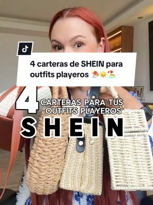 4 carteras de SHEIN para outfits playeros o de verano  #shein #sheinshops #sheinhaul #carterasshein #sheinbags #sheinbaghaul #barbierojas 