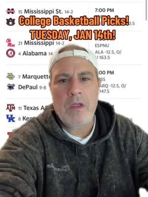 Doing a quick rundown of possible Power Rating College Basketball Picks & Bets for Tuesday, Jan 14th. For the Latest #NCAABPICKS & #BESTBET enroll today in the Basketball Investment Package! #freesportspicks #cbbpicks 