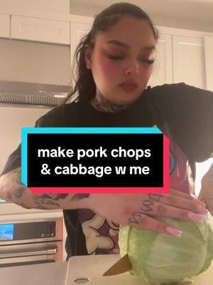 hopefully not the last cooking video w you guys on here 💔 #porkchops #cabbage #cooking 