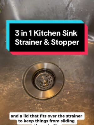 This thing is such an upgrade from those ugly wire strainers that get knocked around and get lost or forgotten after draining the sink from thawing something. #cleansink #sink #sinkstrainer #sinkstopper #upgrades 