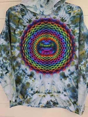 Brand New Tie Dye Process & Reveal Thank you for looking!!! XL Available✌️ (Shop link in bio) #fyp #artprocess #drip #psychedelic #trippy #art #handmade #tiedye #hippie #mandala #cat 