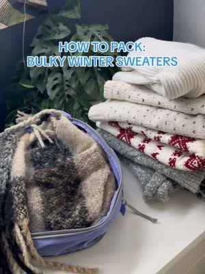 Reposting one of my most watched videos in honor of bulky sweater season 🧣❄️ How to pack thick winter clothing in a packing cube!  (Originally posted Dec. 2023) #packing #packingtips #packinghacks The cubes I use in this video are my compression packing cubes from Bagsmart! I’ll have them tagged in this video 🩵 #winterclothing #traveltips #travelhacks #packingcubes #compressionpackingcubes #travel #tutorial #TikTokShop  