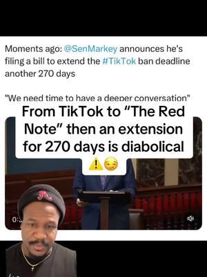 🗣️ From TikTok to “The Red Note” then an extension for 270 days is diabolical ⚠️😏 #fyp #fypシ #fypシ゚viral #tiktokban #therednote #massfollowing #tiktokrefugees #tiktokusa #usa #usaban #china #chinatiktok #xiaohongshu #xiaohongshuapp #trending #270days 