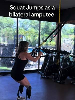 Working out #quads is tough as a 2xbk amputee! #TRX is my favorite #amputeehack and #postmenopause #workouthack! It’s the best way to do #squatsworkout and #jumpsquats #sepsisamputee #amputeecoalition 