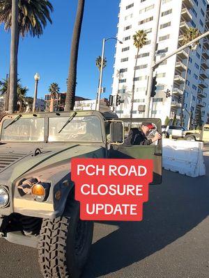 Tue Jan 14, 2025 at 4p PCH closure is still in effect unless you're a resident of the Palisades, Topanga or Malibu. Otherwise, PCH is for emergency vehicles only. #fire #palisades #palisadesfires #malibu #topanga #PCH #road #closure #nationalguard 