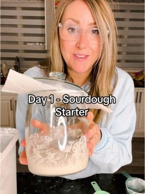 Let’s make a Sourdough Starter. Day 1. #sourdough #sourdoughbread #sourdoughstarter #bread #food #Recipe #fyp #spinningdishes 