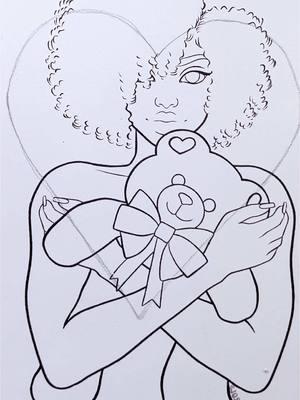 #creatorsearchinsights #ValentinesDay #colorwithme #adultcoloringbook #drawing #illustration #markers #coloredpencils #fyp #Artist #blackgirlcoloringbook #art #coloring #sharpie #coloringtok #ohuhu #teddy #Love 