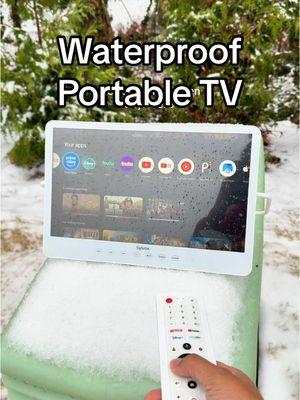 POV: You can take it anywhere. Your waterproof portable tv is a must have for travel and your daily routine.  I love that it is battery operated, charge and go. It can withstand all weather conditions and water; which is amazing for families and people with kids. You can watch shows while in the car, cooking dinner, on the plane and more!  #sylvoxtv #portabletv #handytv #movabletv #mobiletv #gadget 